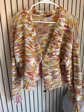 wild fable Marled Open-Front Cardigan in Cream, Yellow & Orange